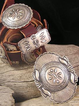 Eugene Charley Sterling Silver Concho Belt